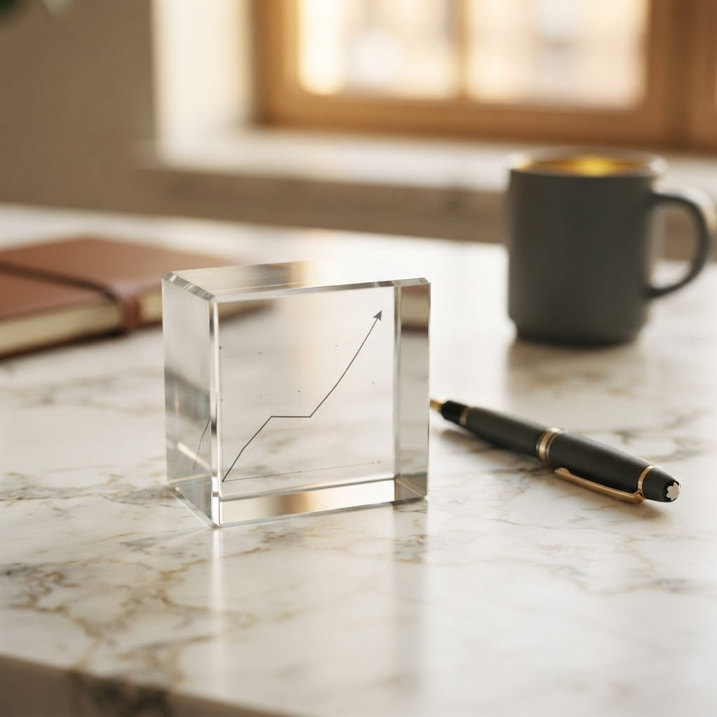 A premium desk setting representing data-driven strategy
